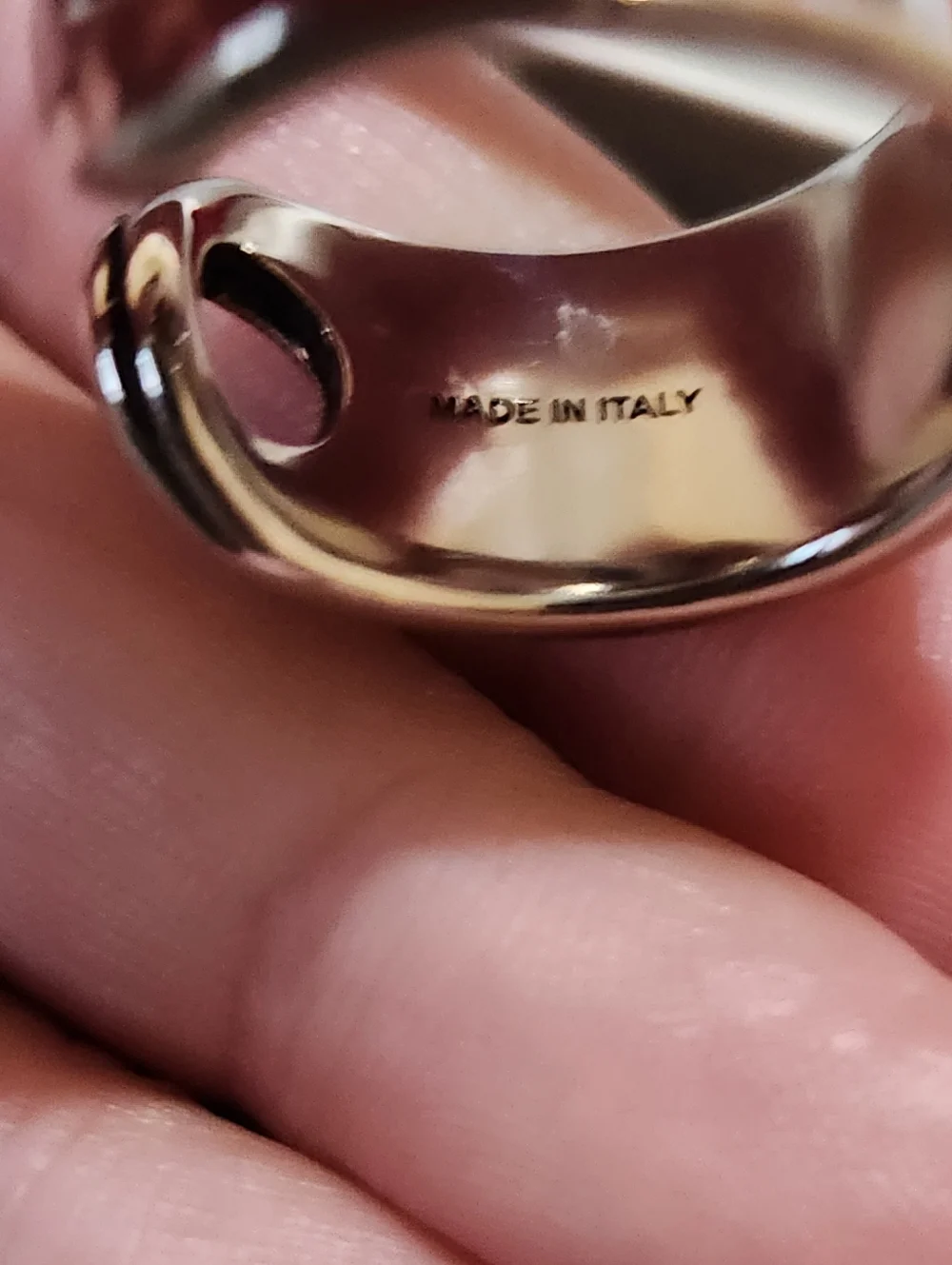Alexander McQueen Silver Safety Pin Ring Size 21 Italy